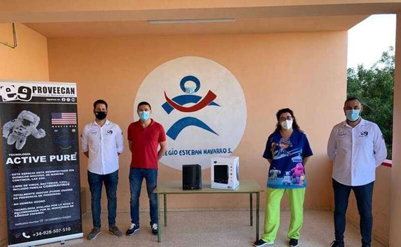 Presentación del nuevo purificador en el colegio de El Calero/TA.